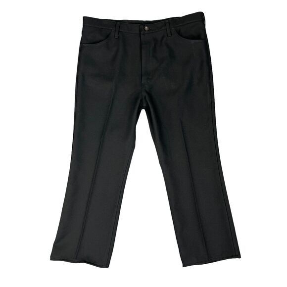 Vintage Wrangler Pants Mens 40 Black Wrancher Stretch High Rise Western Dress - Picture 1 of 11